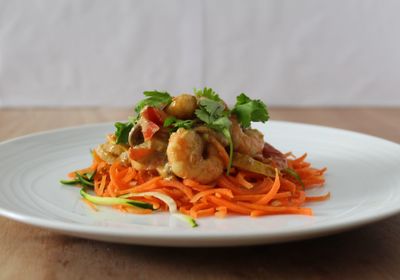 Close-up of food in plate on table