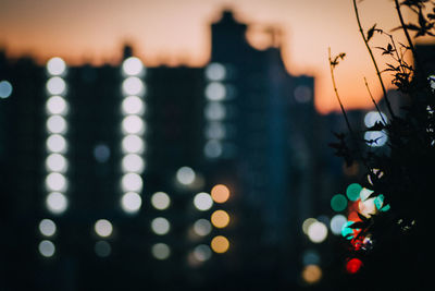 Defocused lights at night
