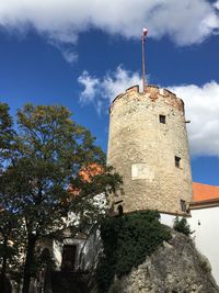 Low angle view of historical building against sky