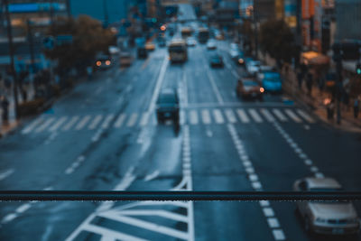 High angle view of traffic on road