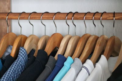 Close-up of clothes for sale in store