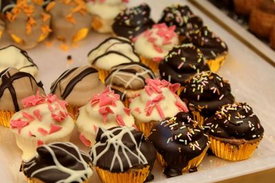 Close-up of chocolate bonbons 