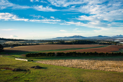 Scenic view of field against sky