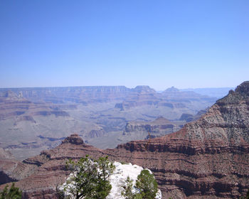 Scenic view of grand canyon against clear sky