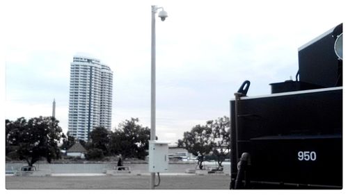 Low angle view of modern building against sky
