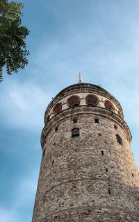 Low angle view of lighthouse against sky