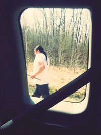 Woman standing in park