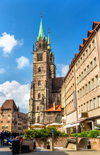 Low angle view of buildings against sky