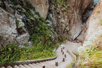 High angle view of mountain road