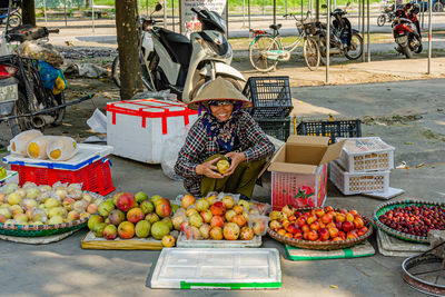 Full frame shot of fruits for sale at market stall