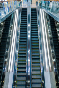 Low angle view of escalator in modern building
