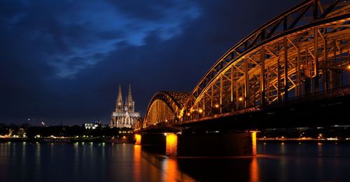 View of illuminated city at night