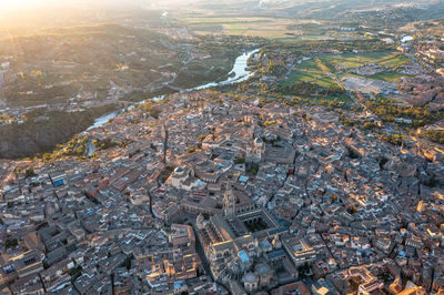 High angle view of cityscape