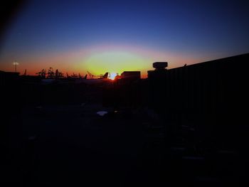 View of city at sunset