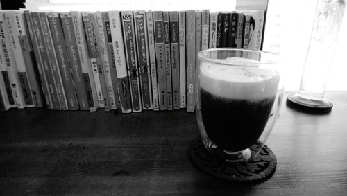 Close-up of coffee on table