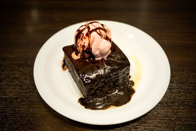 Close-up of ice cream in plate