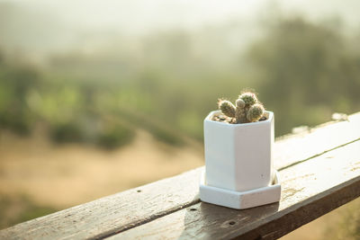 Close-up of mobile phone on table