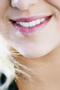 Womans smile, close-up