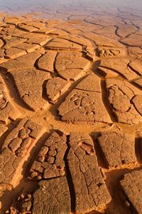 High angle view of sand dune in desert