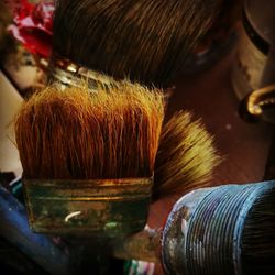 Close-up of paintbrushes