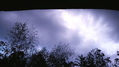 Low angle view of cloudy sky