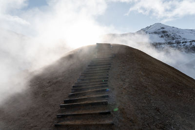 Low angle view of empty road against sky