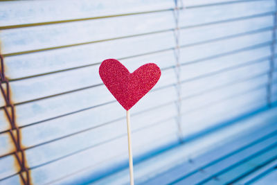 Close-up of heart shape on wall