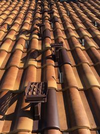 Low angle view of roof tiles