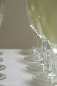 Close-up of drinking glass on table