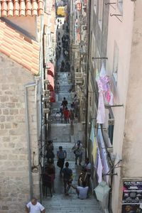 People in front of building