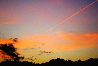 Scenic view of dramatic sky during sunset