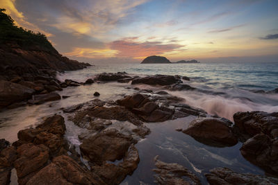 Sunrise by the sea at redang island, terengganu, malaysia 
