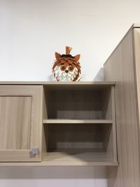 Portrait of a dog on wall