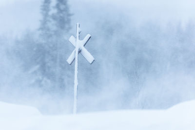 Sign in snow storm