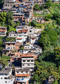 Photograph of low-income peripheral community popularly known as favela in rio de janeiro, brazil