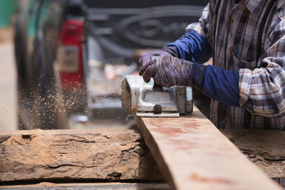 Man working at construction site