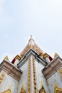 Low angle view of temple building against sky