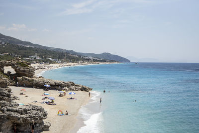 High angle view of beach