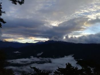 Low angle view of cloudy sky