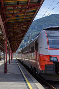 Train on railroad station