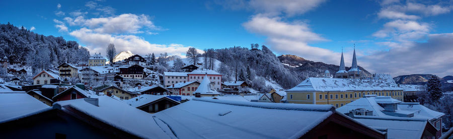 Panoramic view of townscape against sky