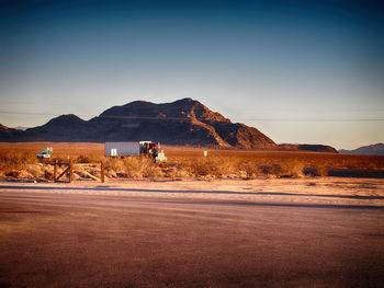 Scenic view of mountains against clear sky