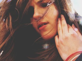 Close-up portrait of young woman