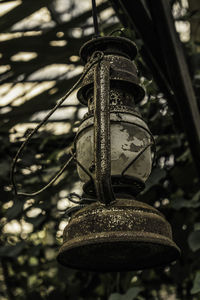 Low angle view of decoration hanging on tree