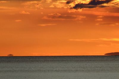 Scenic view of sea at sunset