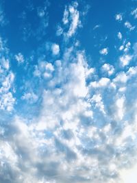 Low angle view of clouds in sky