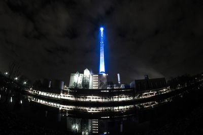 Illuminated city at night