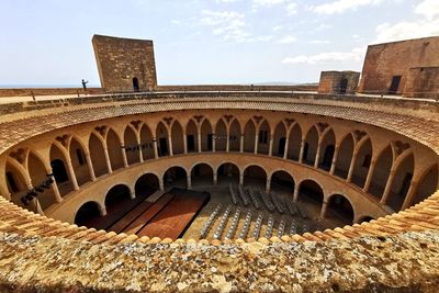 Low angle view of historic building against sky