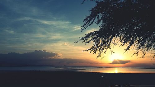 Scenic view of sea at sunset