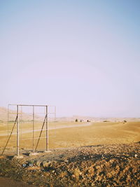 Scenic view of field against clear sky